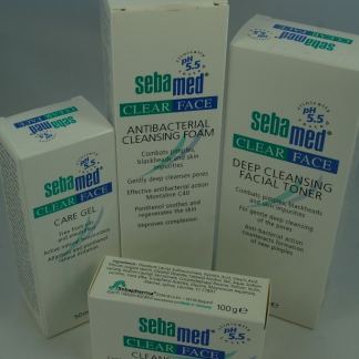 Sebamed Clear face cleansing kit, Cleansing bar, Foam, Toner & Care gel