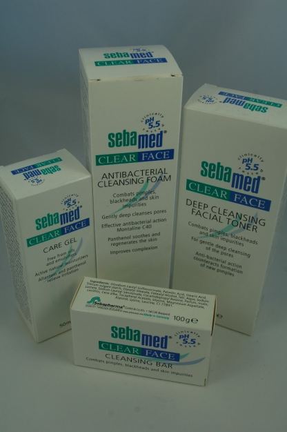 Sebamed Clear face cleansing kit, Cleansing bar, Foam, Toner & Care gel
